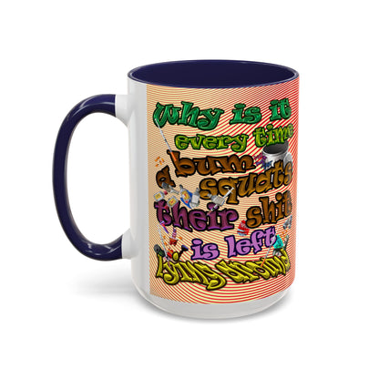 the bum's shit - Accent Mug (yellow-orange wave)