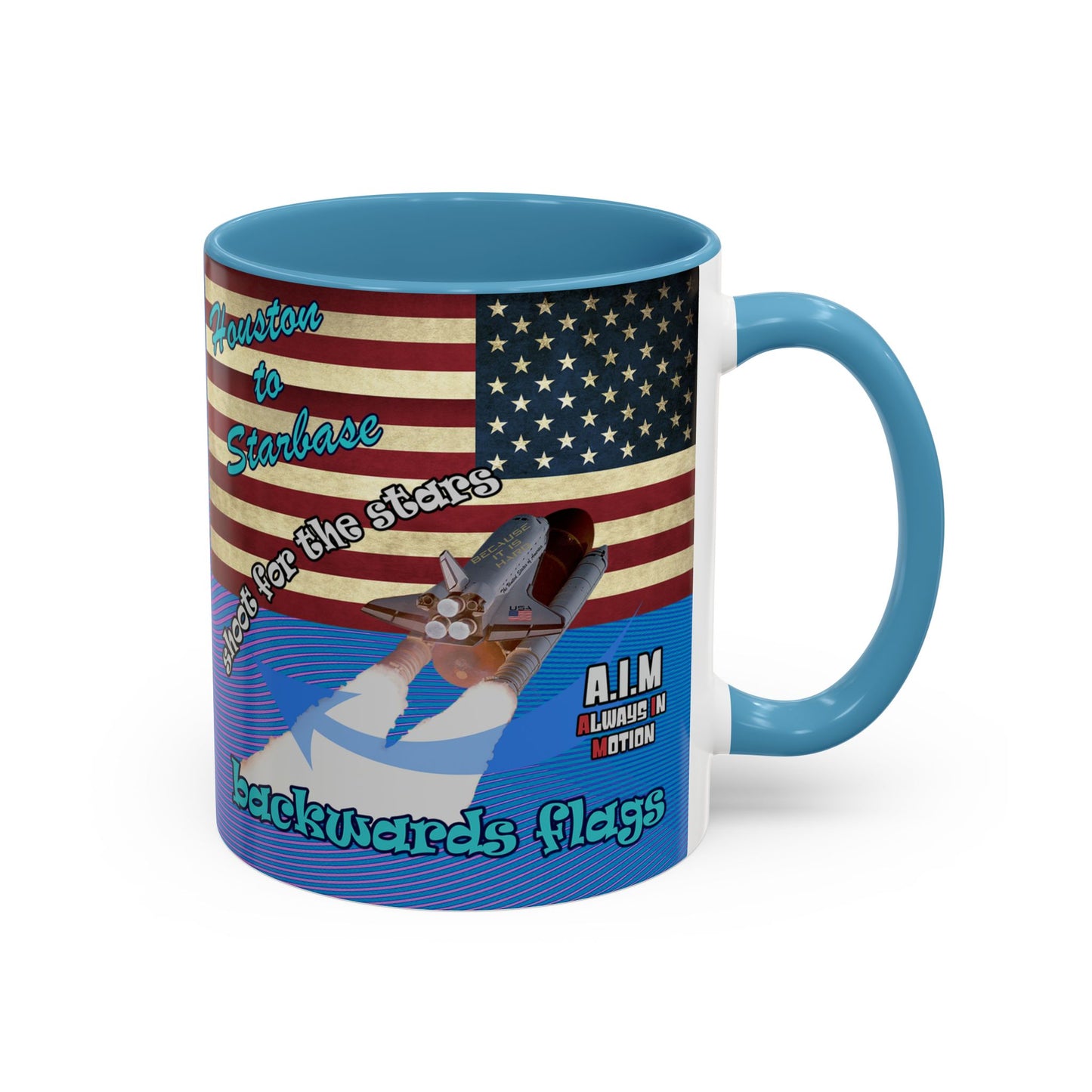 shoot for the stars - Accent Mug (light blue-purple wave)