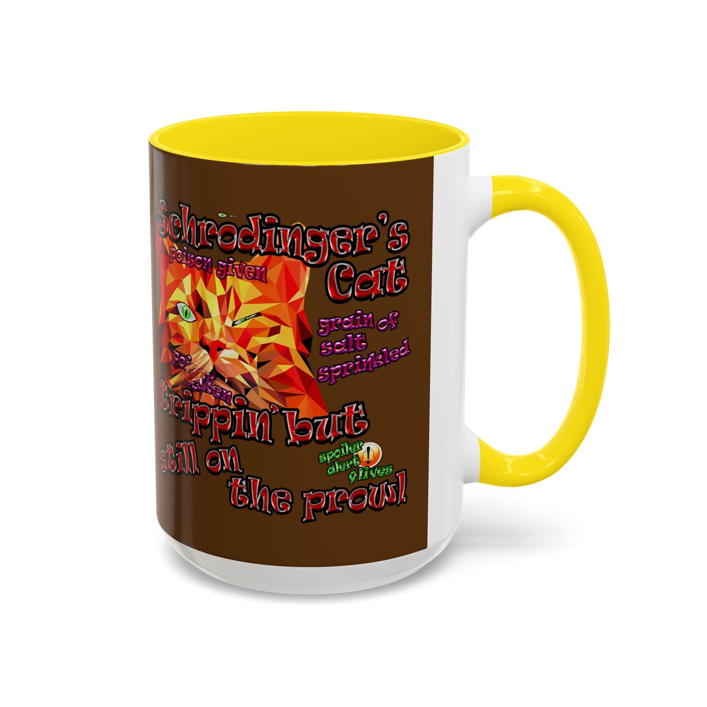 schrodinger's cat - Accent Mug (brown)