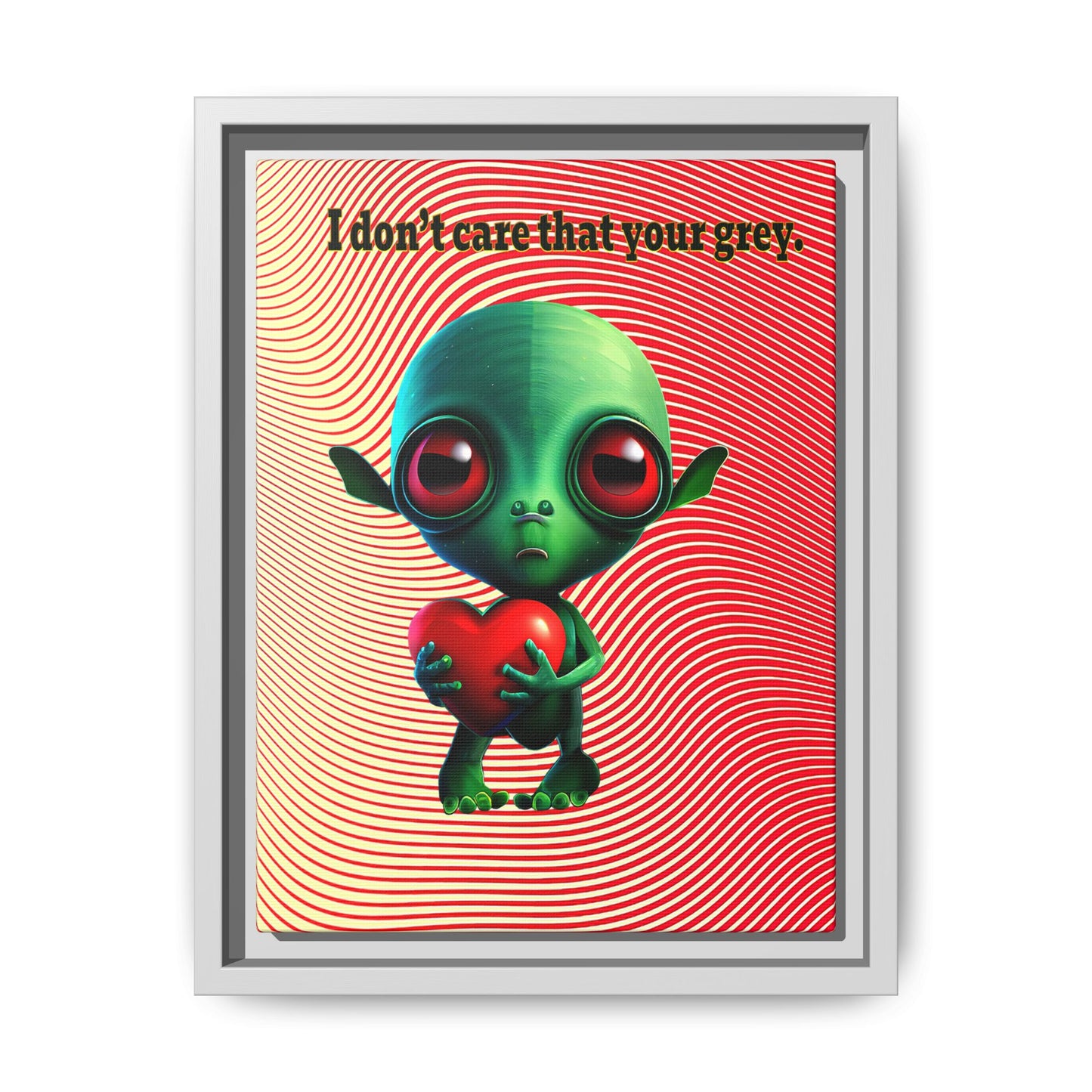 I don't care that your grey - framed canvas art (yellow-orange wave)
