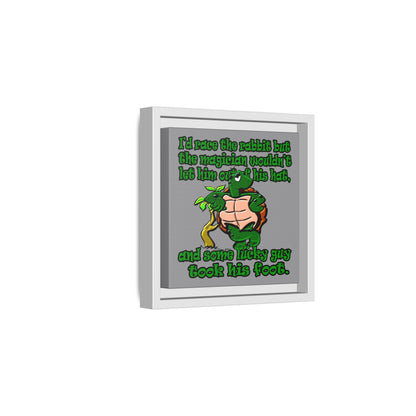 turtle race - framed canvas art (grey)