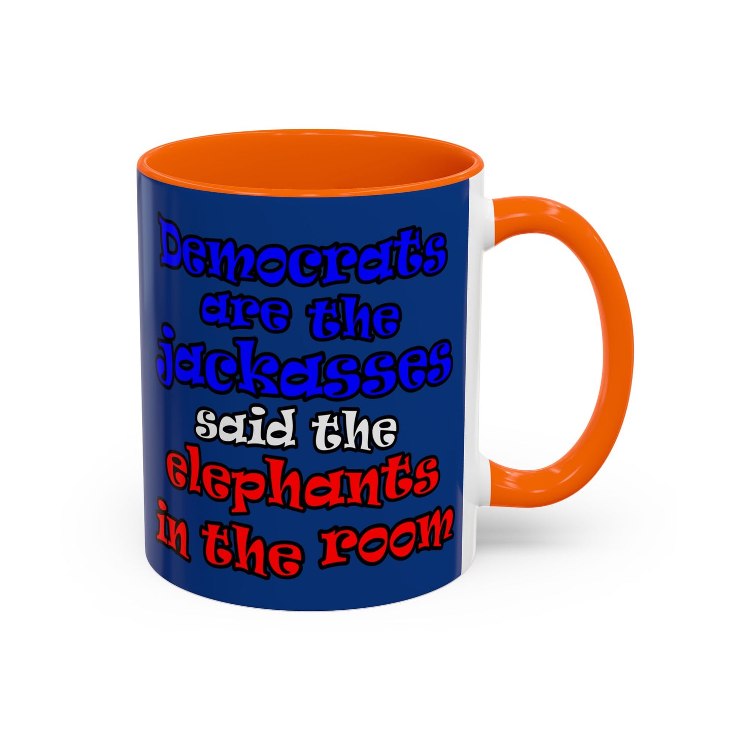 donkeys and elephants - Accent Mug (dark blue)