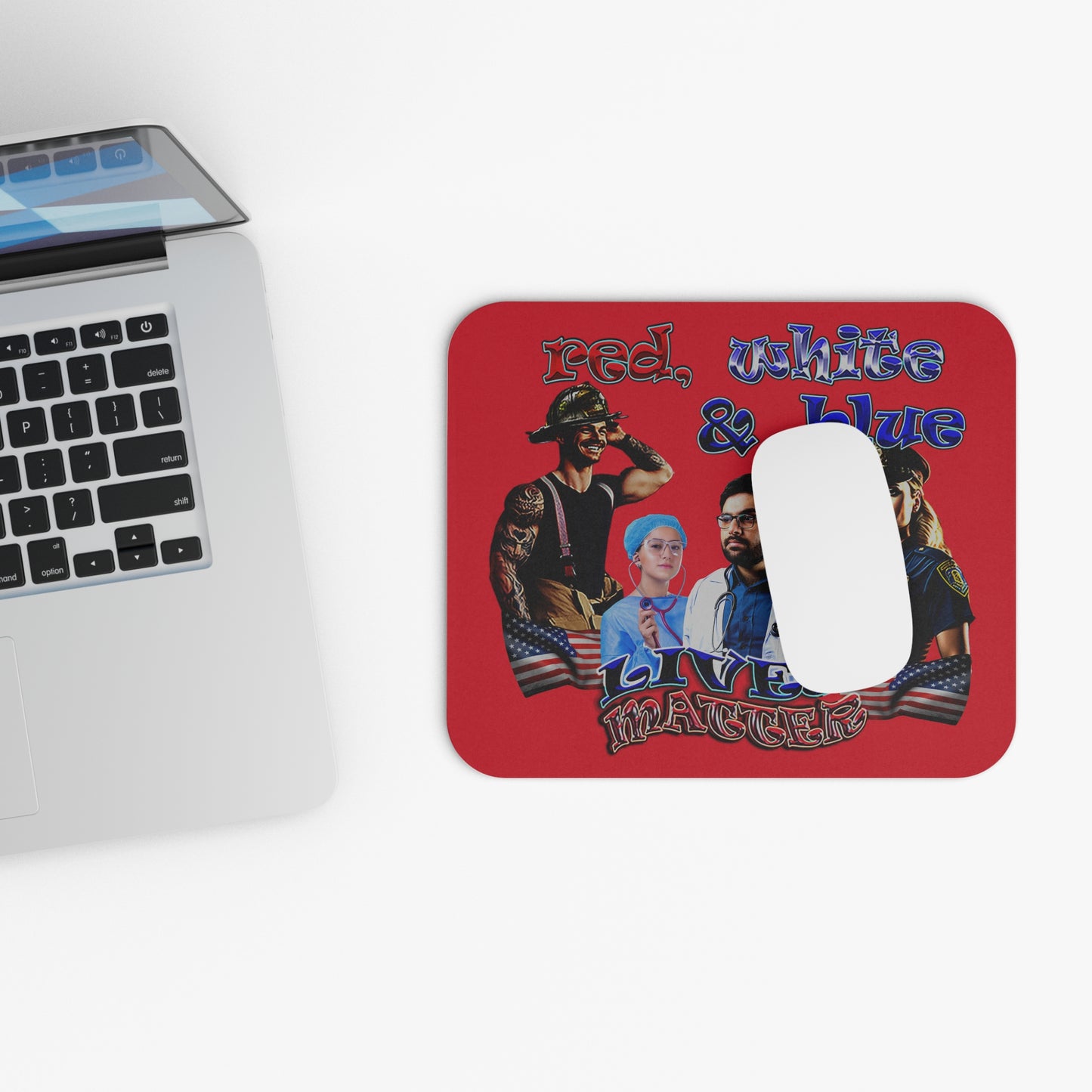 rw&b lives matter - Mouse Pad (Rectangle) (dark red)