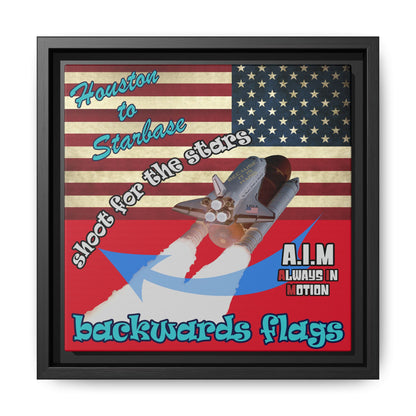 shoot for the stars - framed canvas art (dark red)