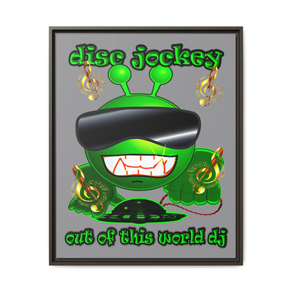 disc jockey - framed canvas art (grey)