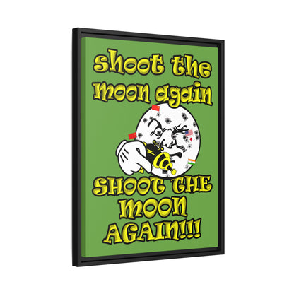 shoot the moon again - framed canvas art (green)