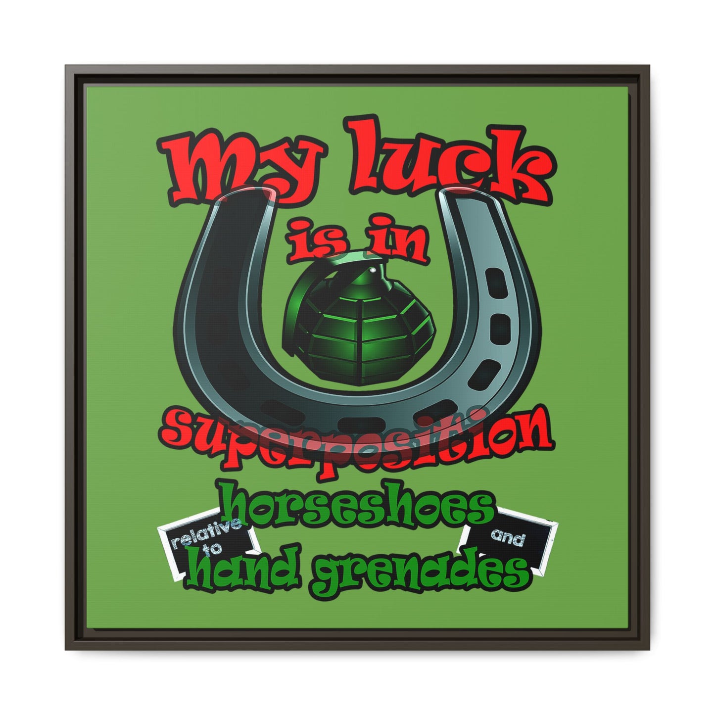 my luck - framed canvas art (green)