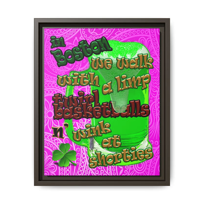 celtics logo - framed canvas art (pink swirl)