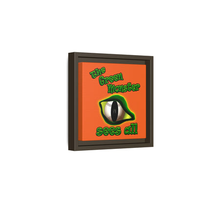 green monster - framed canvas art (orange)