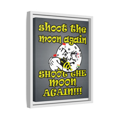 shoot the moon again - framed canvas art (grey-light grey)