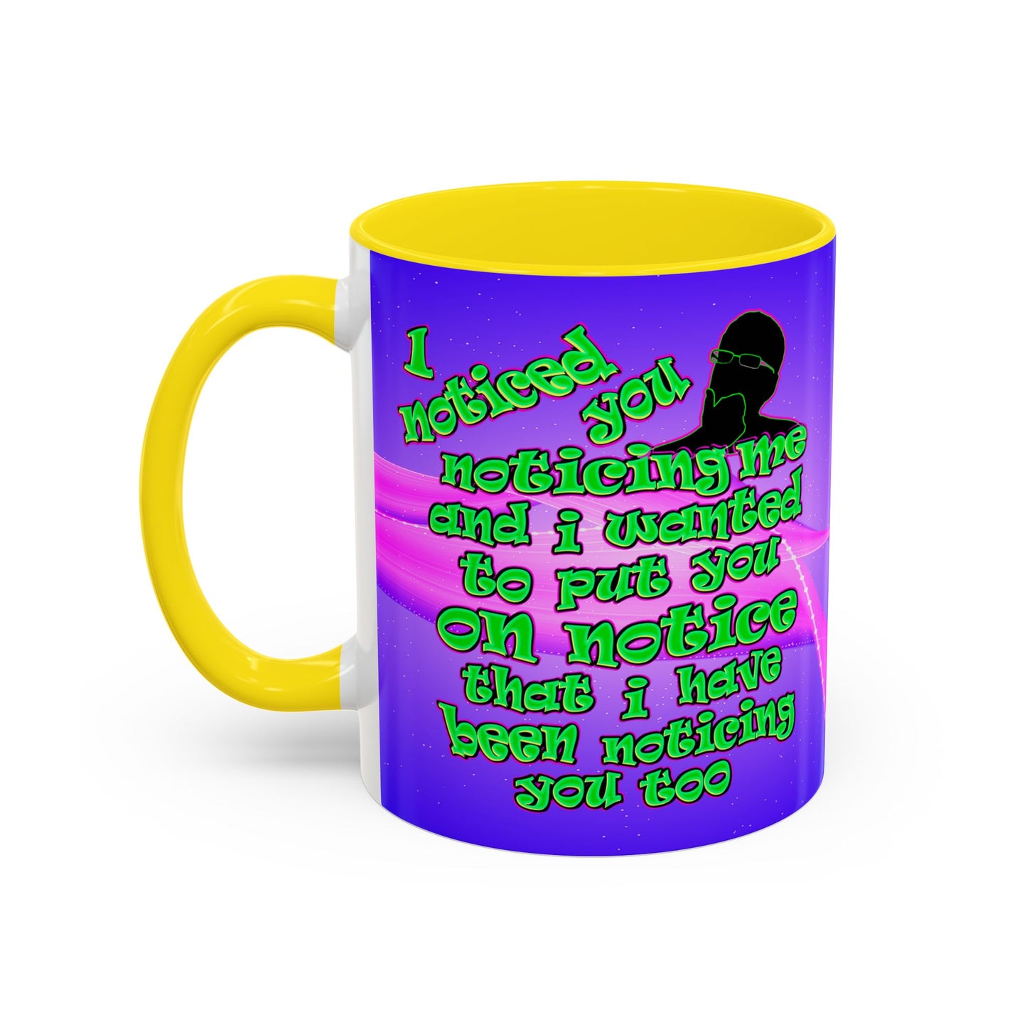 noticed you noticing - Accent Mug (purple-pink wave)