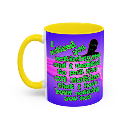 noticed you noticing - Accent Mug (purple-pink wave)