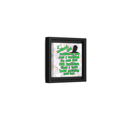 noticed you noticing - framed canvas art (white marble)