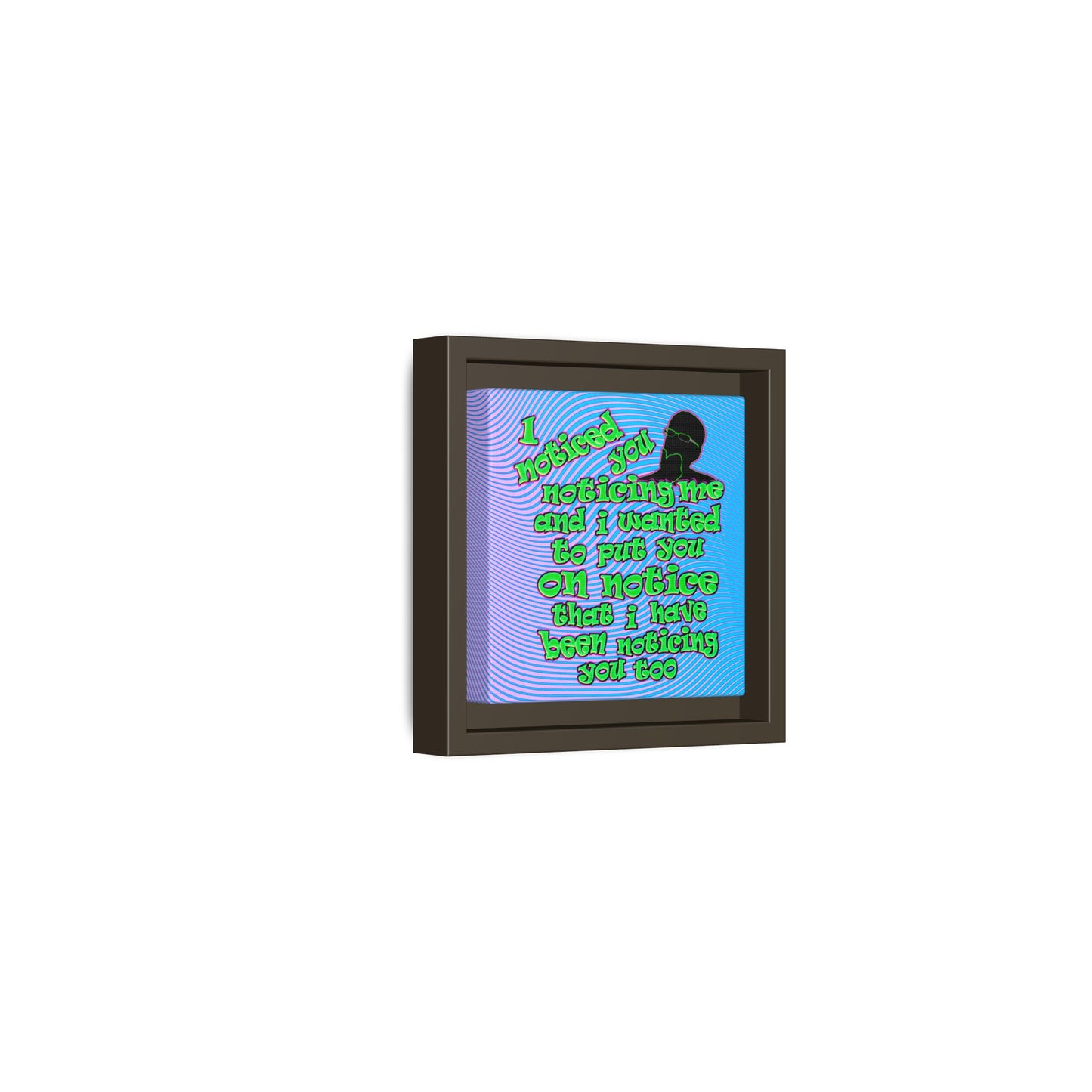 noticed you noticing - framed canvas art (light blue-purple wave)