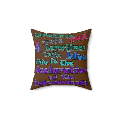 declaration of the independents - Faux Suede Square Pillow - (brown)