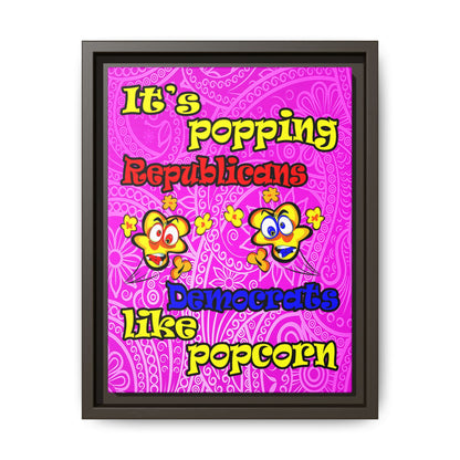 popping like popcorn - framed canvas art (pink swirl)