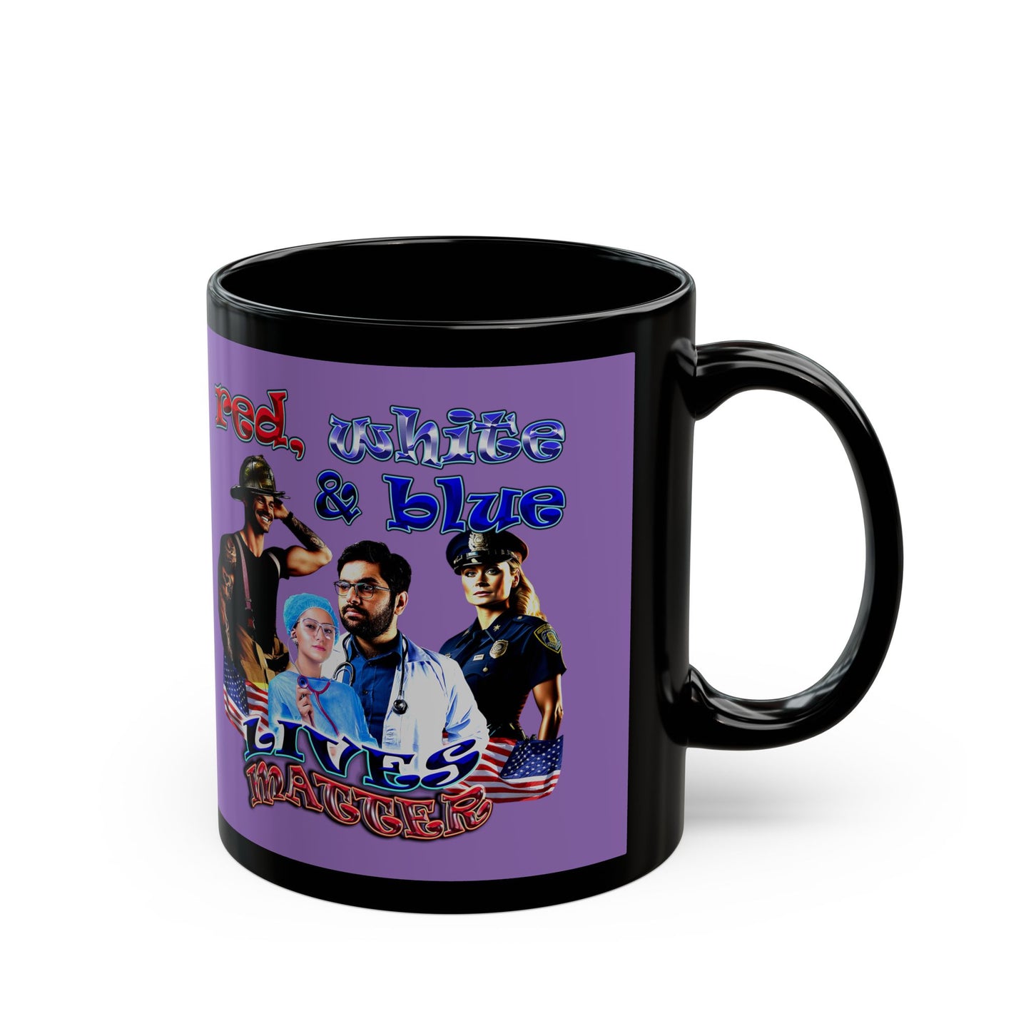 rw&b lives matter - Black Mug (light purple)