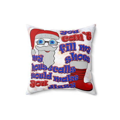 santa's shoes - Spun Polyester Square Pillow - (white marble)