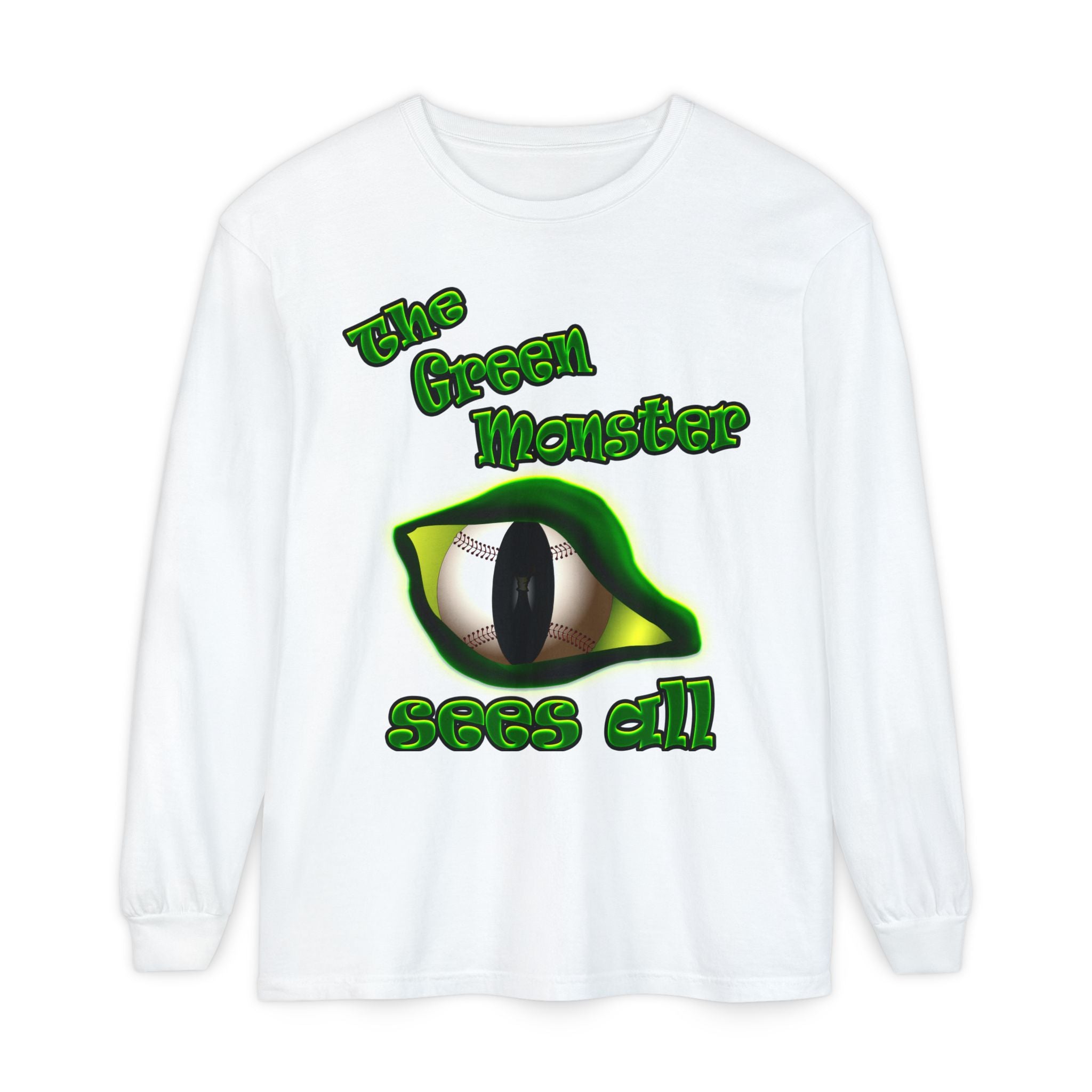 green monster - Unisex Garment-dyed Long Sleeve T-Shirt