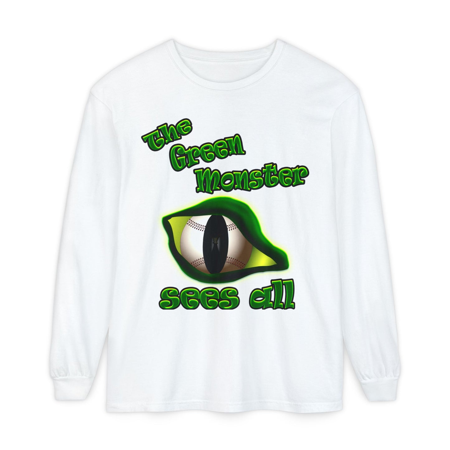 green monster - Unisex Garment-dyed Long Sleeve T-Shirt