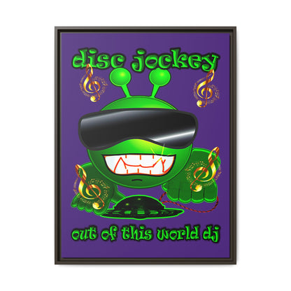disc jockey - framed canvas art (purple)