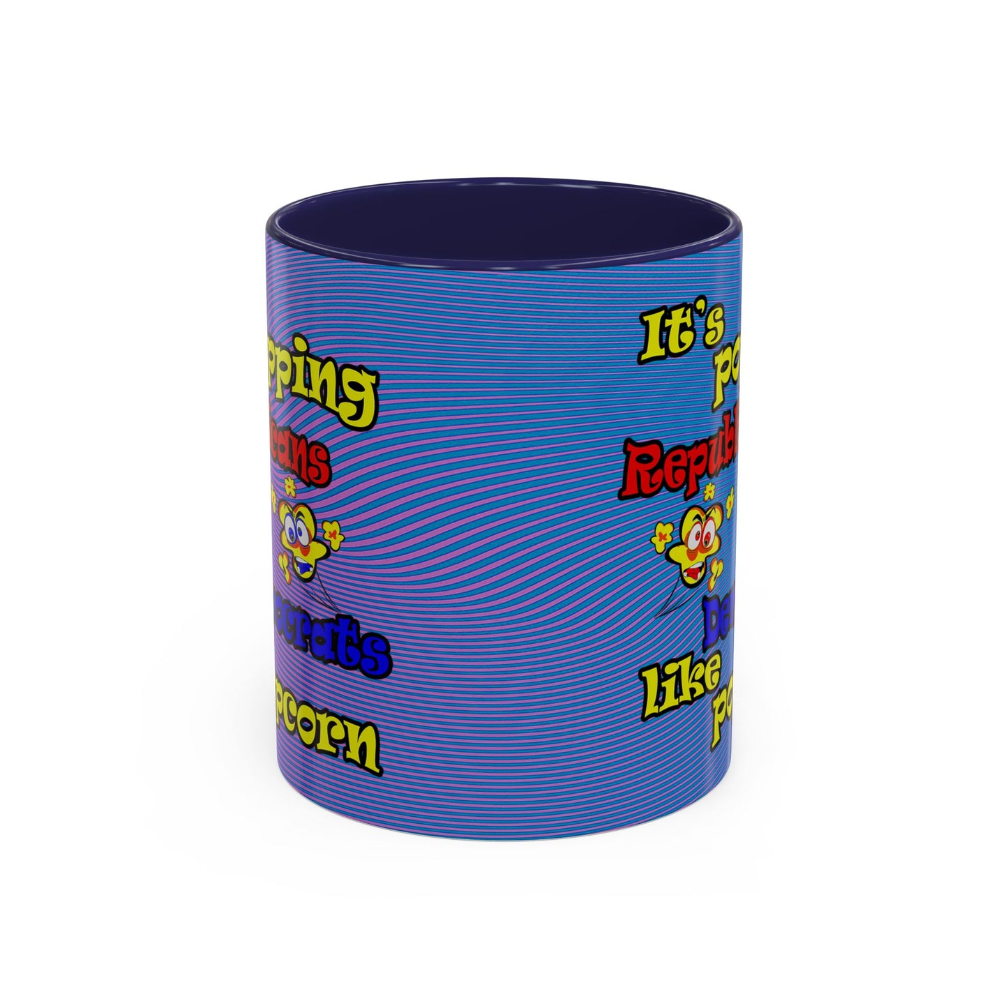 popping like popcorn - Accent Mug (light blue-purple wave)