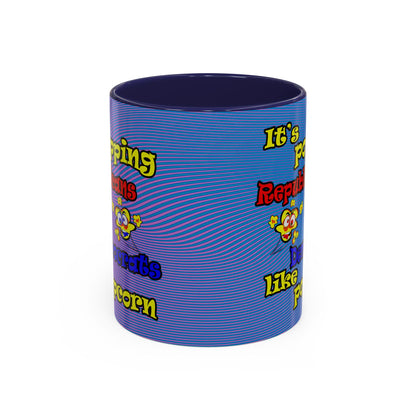 popping like popcorn - Accent Mug (light blue-purple wave)