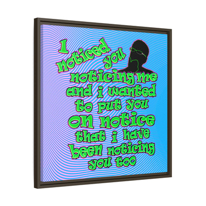noticed you noticing - framed canvas art (light blue-purple wave)
