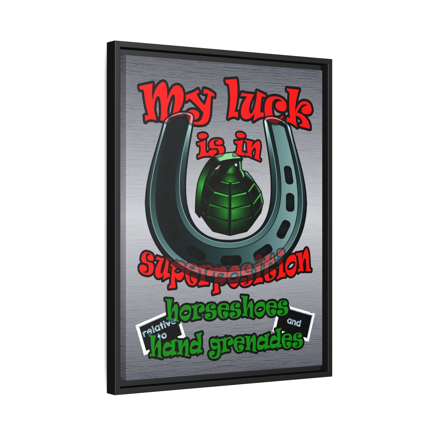 my luck - framed canvas art (brushed nickel)