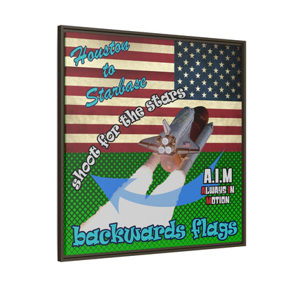 shoot for the stars - framed canvas art (logo green)