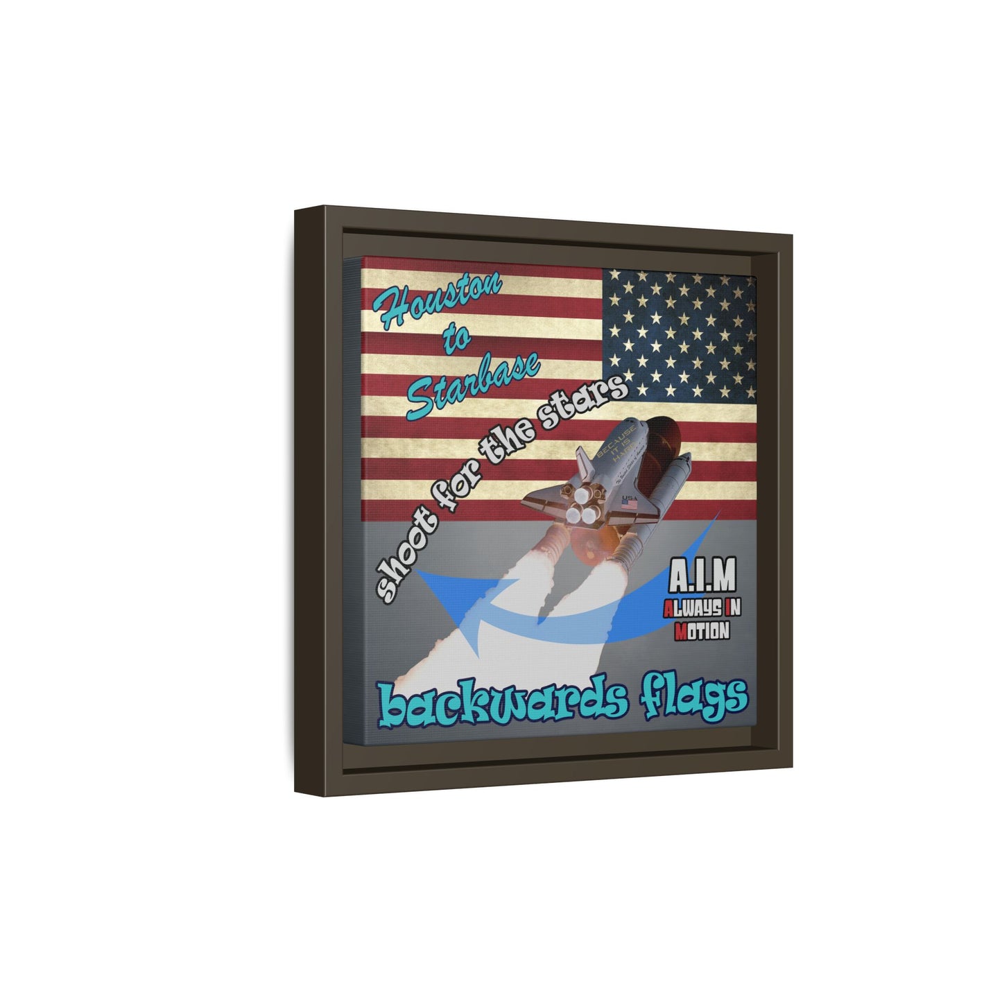 shoot for the stars - framed canvas art (grey-light grey)