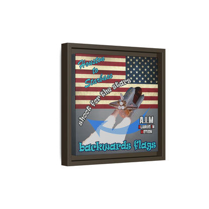 shoot for the stars - framed canvas art (grey-light grey)