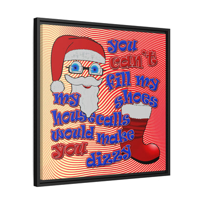 santa's shoes - framed canvas art (yellow-orange wave)