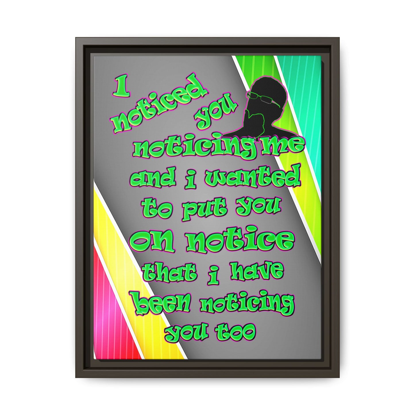 noticed you noticing - framed canvas art (rainbow split)
