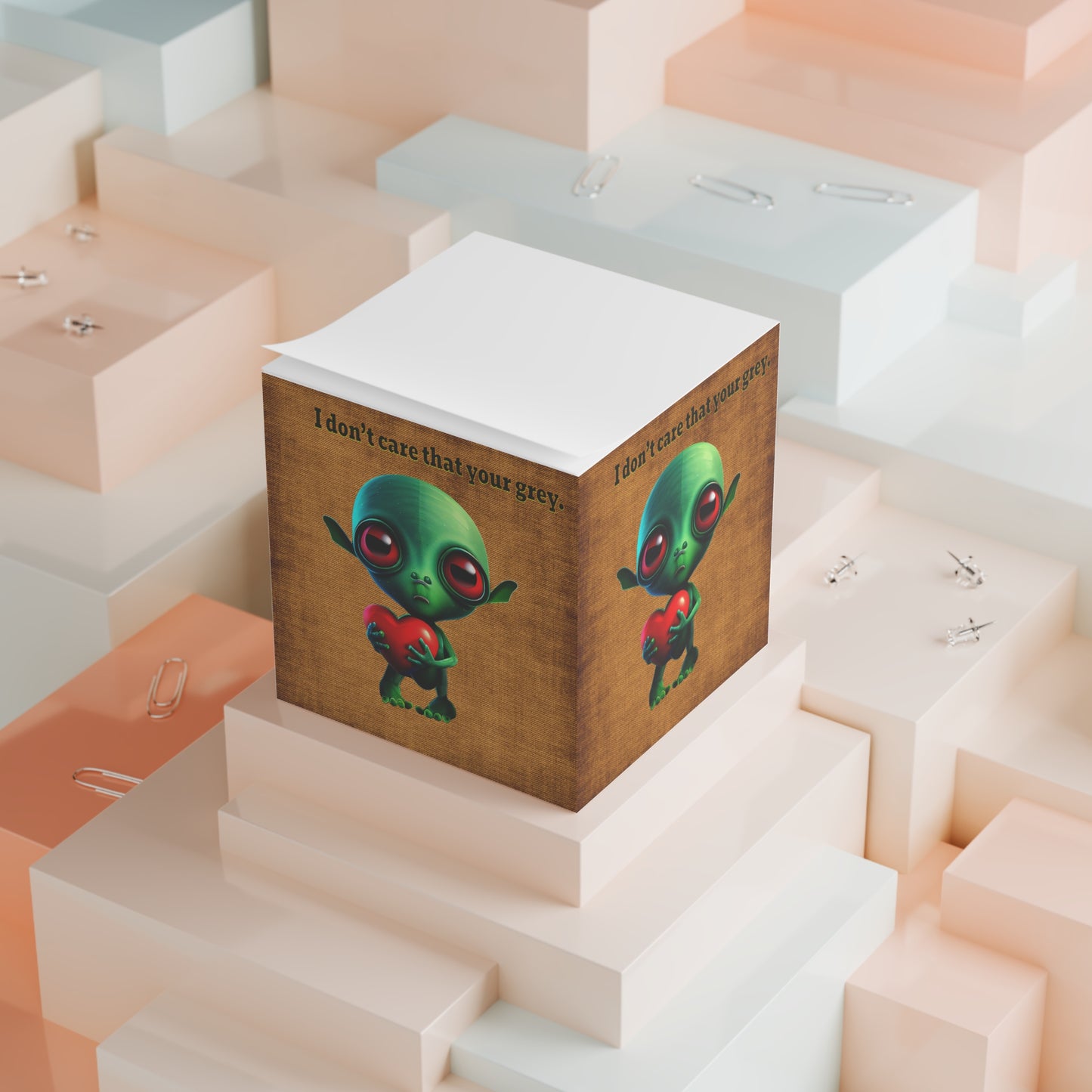 I don't care that your grey - note cube (brown papyrus)