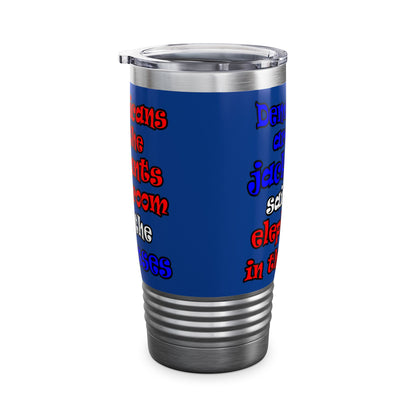 donkeys and elephants - Ringneck Tumbler, 20oz (dark blue)