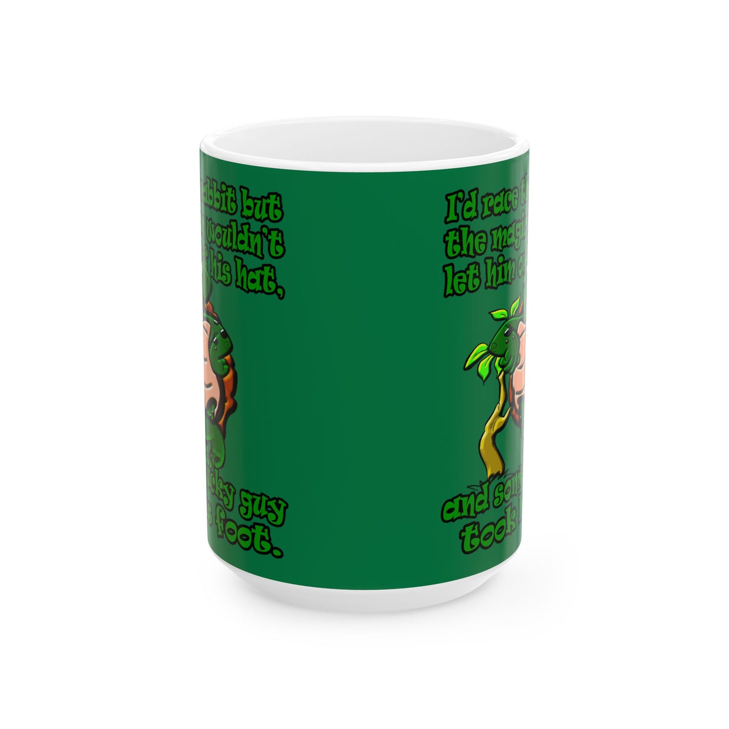 turtle race - White Mug (dark green)
