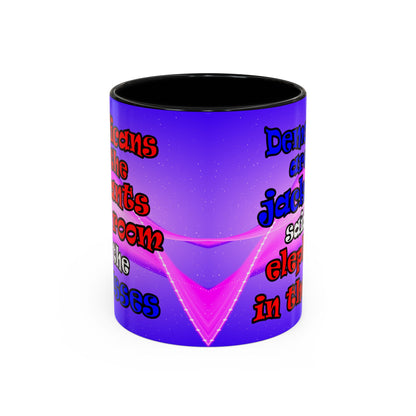 donkeys and elephants - Accent Mug (purple-pink wave)
