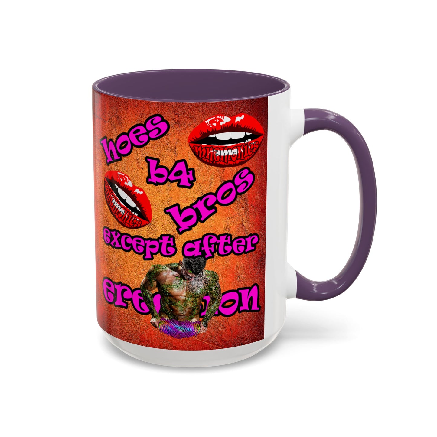 hoes b4 bros - Accent Mug (burnt orange)