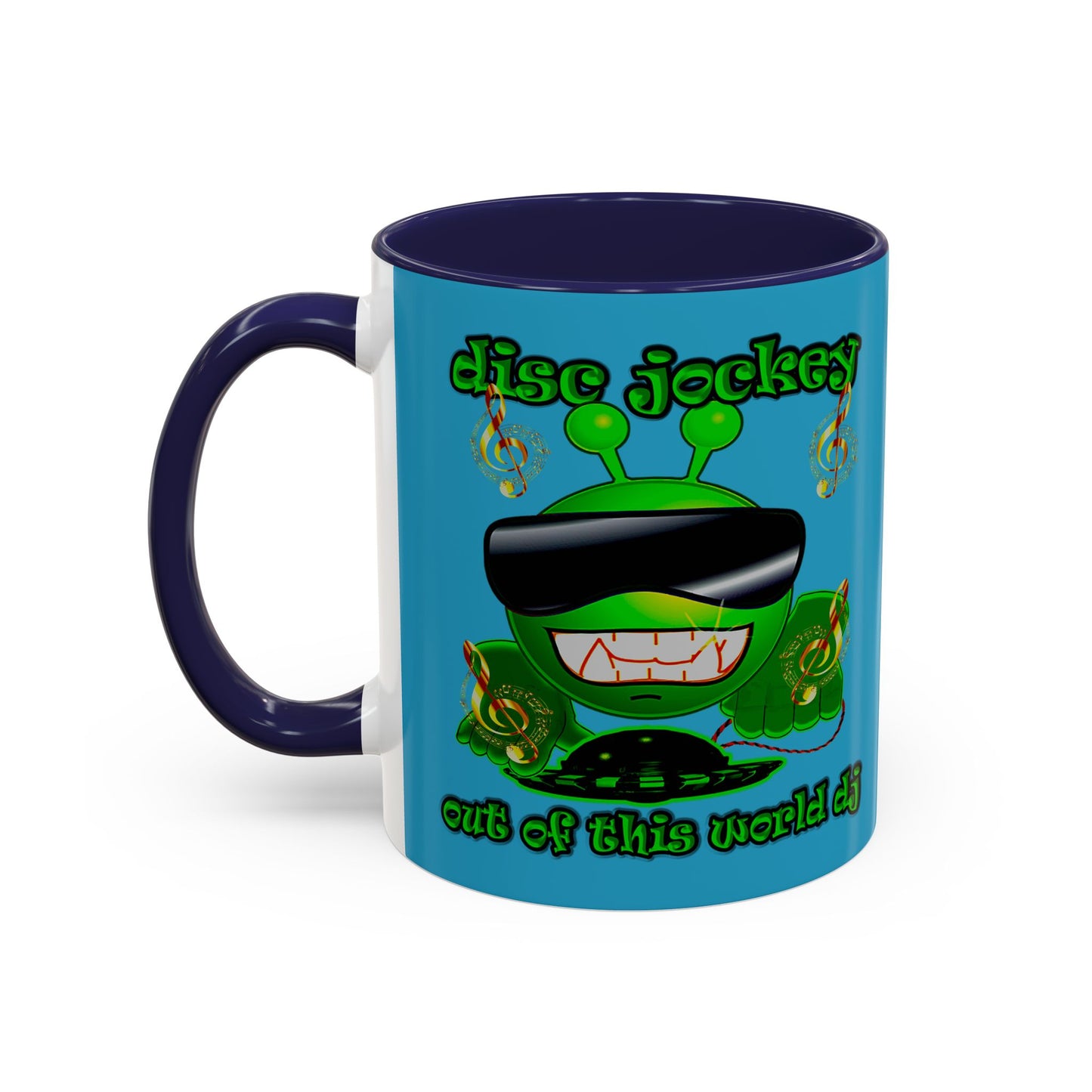 disc jockey - Accent Mug (turquoise)