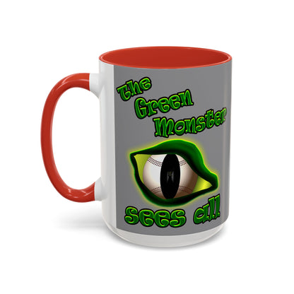 green monster - Accent Mug (grey)