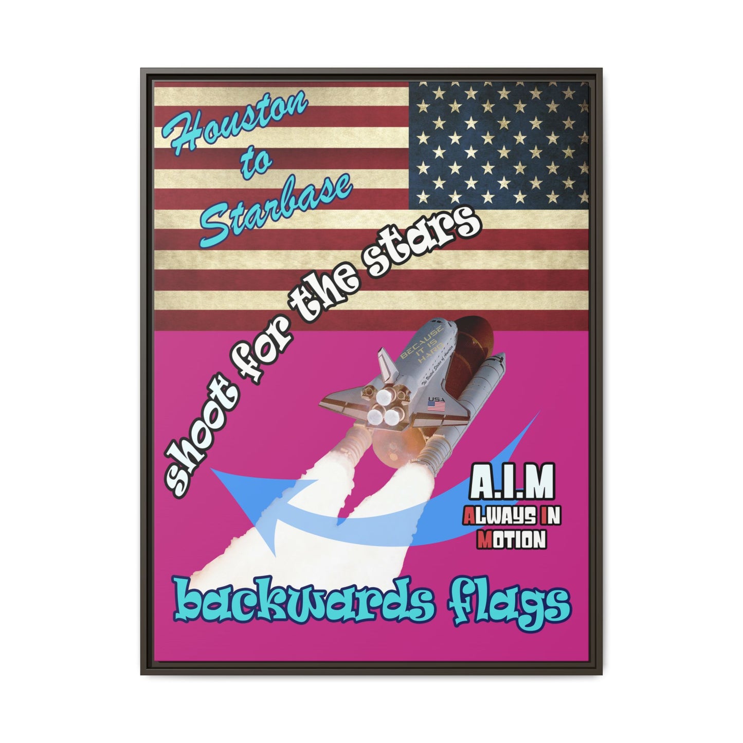 shoot for the stars - framed canvas art (pink)