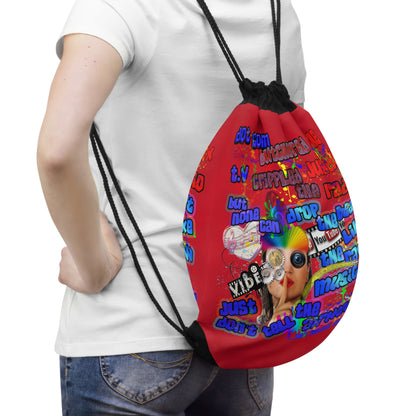 drop the beat - Drawstring Bag (dark red)