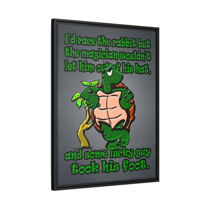 turtle race - framed canvas art (grey-light grey)