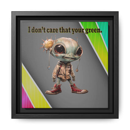 I don't care that your green - framed canvas art (rainbow split)