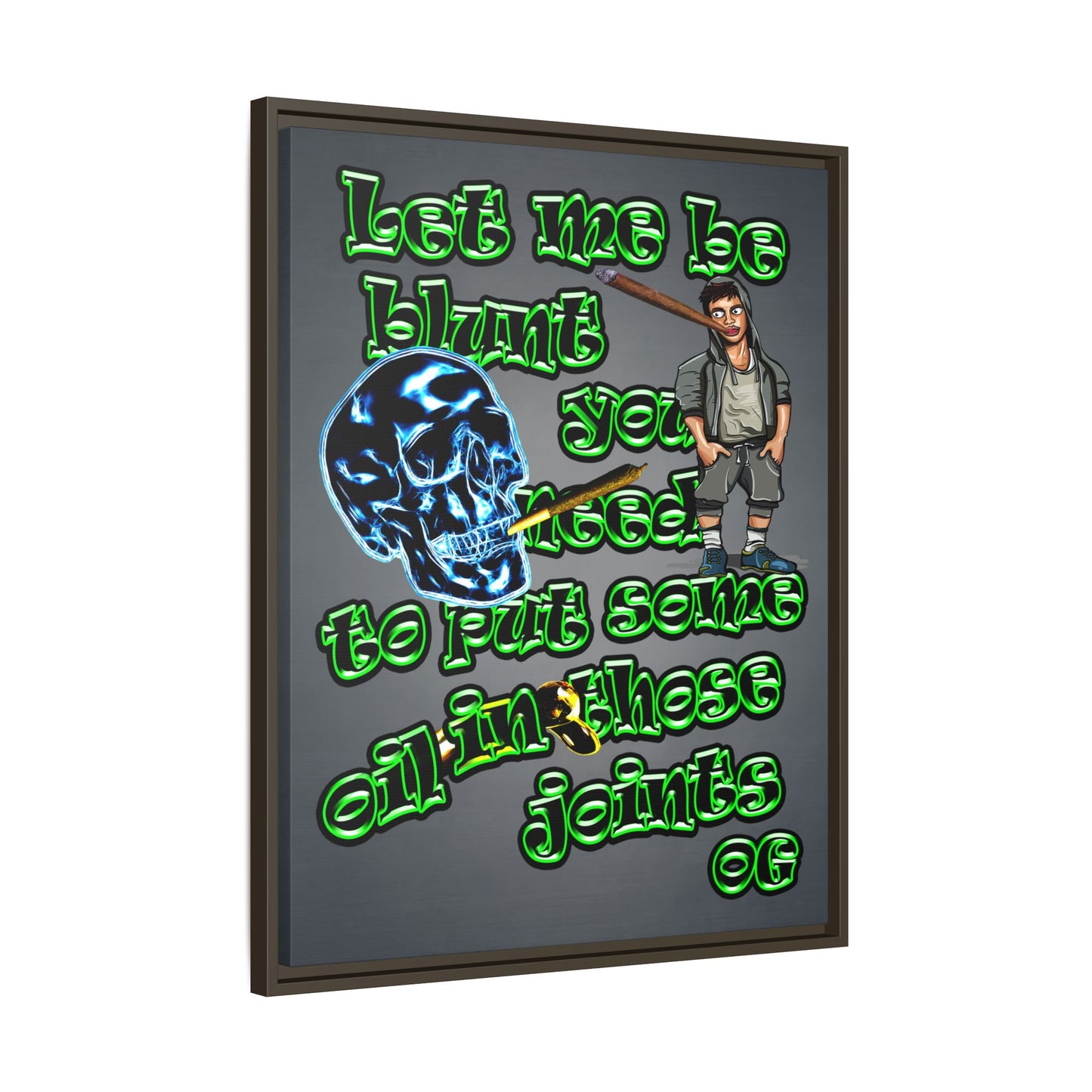 og - framed canvas art (grey-light grey)