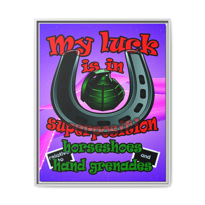 my luck - framed canvas art (purple-pink wave)