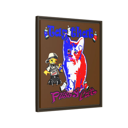 tag that - framed canvas art (brown)