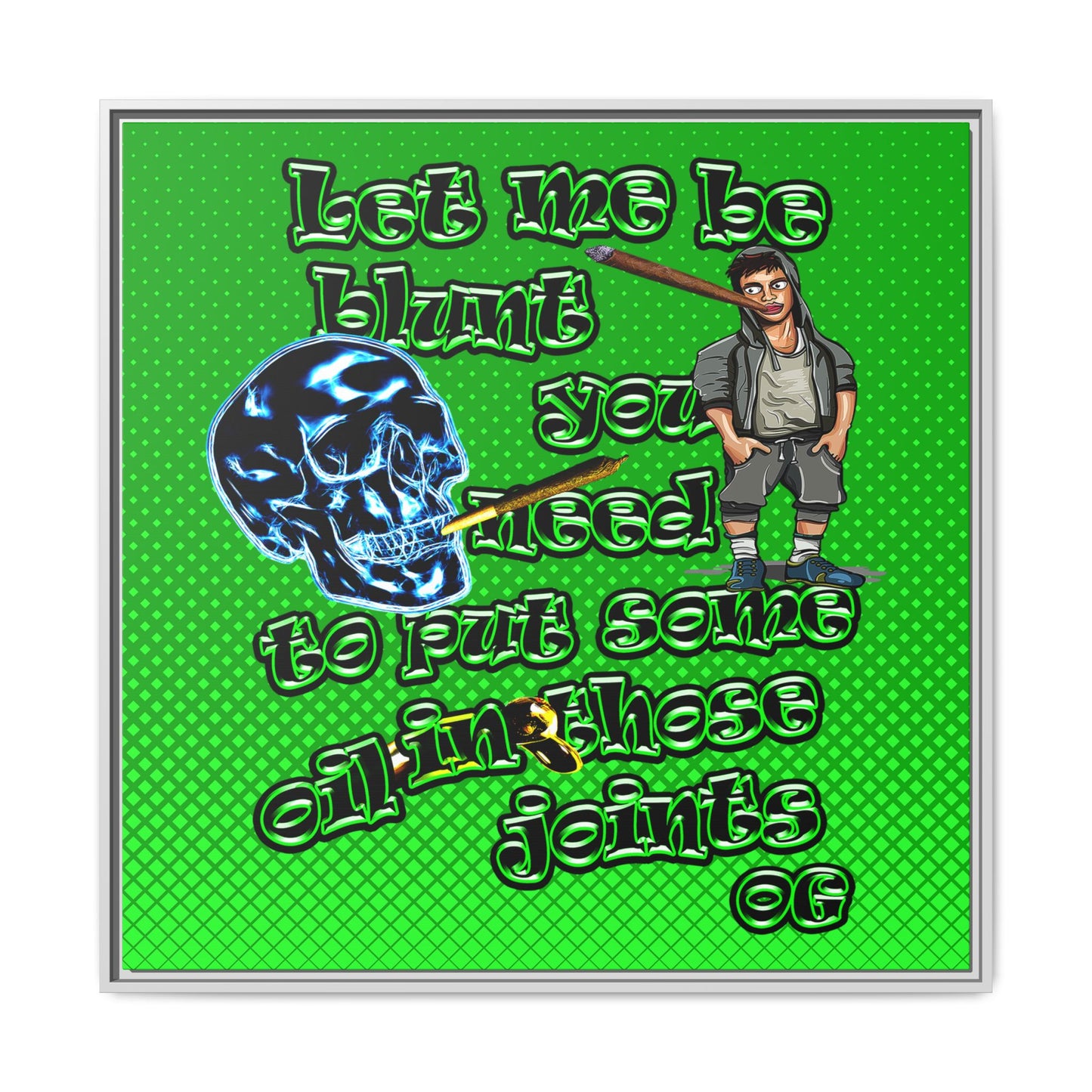 og - framed canvas art (logo green)