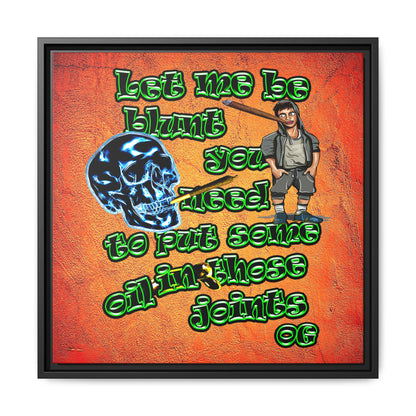 og - framed canvas art (burnt orange)
